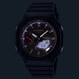 Casio G-SHOCK GAB2100-1A analogue digital watch with black bio-based resin band, octagonal bezel, solar power, and Bluetooth connectivity.