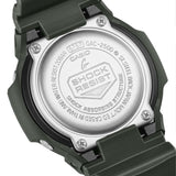 Back of the green resin strap on the Casio G-SHOCK 2500 Series Quartz Men’s Watch GAC2500-3A, 46.7mm case. The bio-based resin strap and case back are shown.