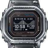 Close-up view of the Casio G-LIDE GBXH5600-1D Black Digital Watch face showing the digital display and bezel detail. Time reading and function indicators visible on the digital dial with square case edging in focus.