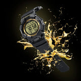Casio G-Shock Quartz Men's Watch GD010GB-1A9 - showing the pin buckle strap and gold detailing