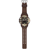 Full band view of the Casio G-SHOCK Mudmaster Analogue Digital Men's Watch GG-B100XMH-5A, 51mm case, showing the dark brown bio-based resin band in its entirety. The band's rugged, textured construction is designed for durability in harsh conditions.