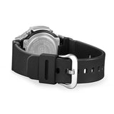 Back of the black resin strap on the Casio G-SHOCK 2500 Series Quartz Men’s Watch GMC2500-1A, 46.7mm case. The textured strap and case back are shown.