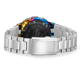 Casio G-Shock GMWBZ5000RC-1D close-up of the solid stainless steel band with three-pronged lug connection for shock dispersion, one-push three-fold clasp, and the same premium metal construction as the case — fitting wrists from approximately 145mm to 215mm.