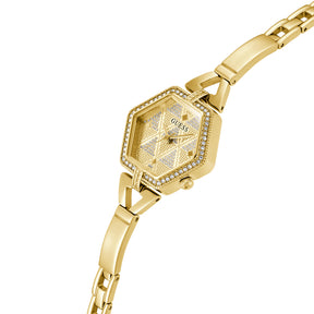 Guess Women's 28mm Gold Audrey Glitz Hexagonal Quartz Watch GW0680L2