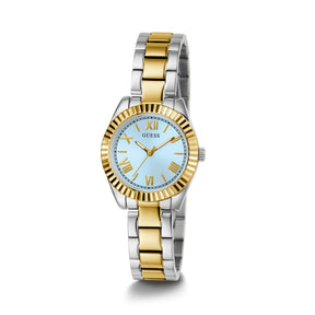 Guess Women's 30mm Gold and Silver Mini Luna Blue Quartz Watch GW0687L4