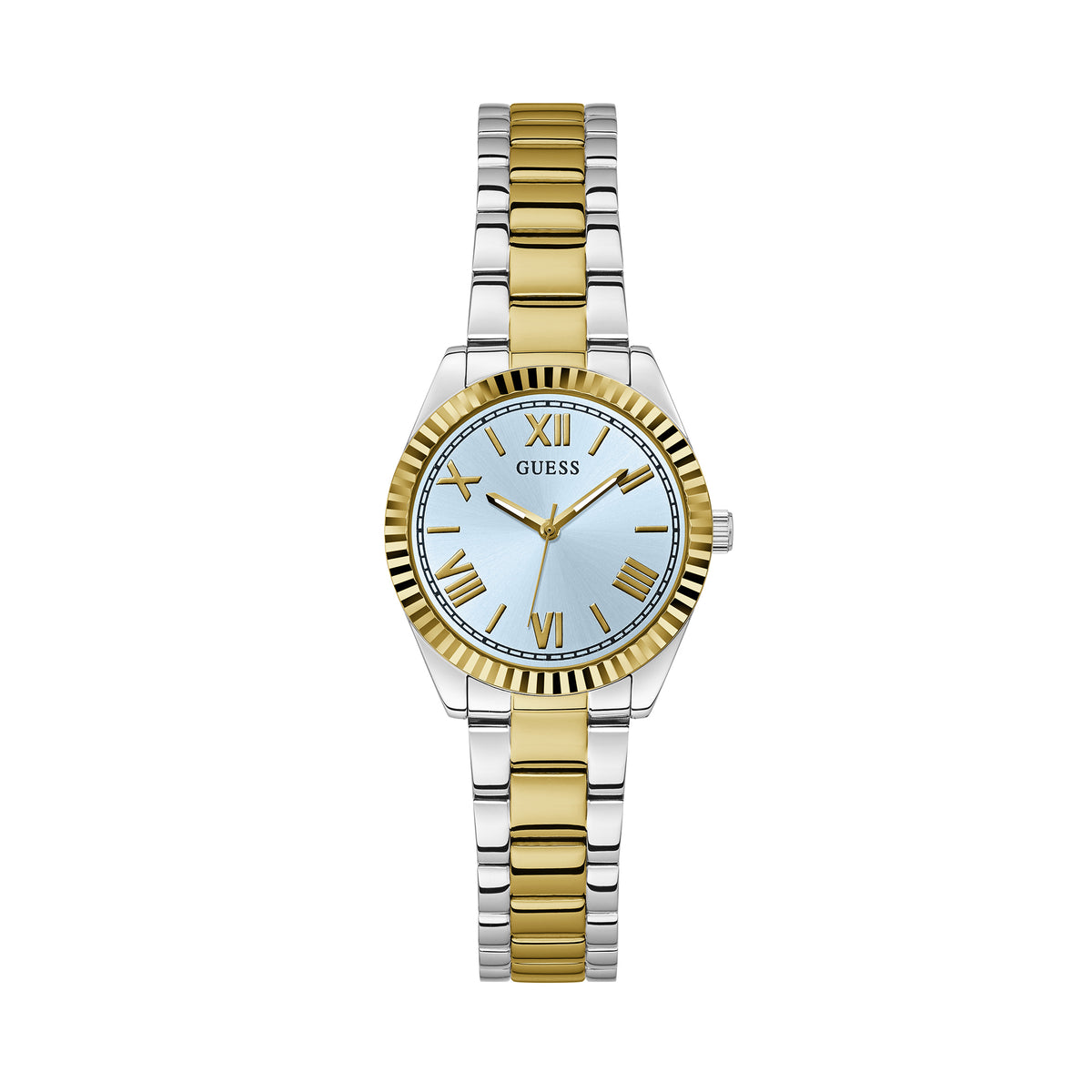 Guess Women's 30mm Gold and Silver Mini Luna Blue Quartz Watch GW0687L4