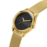 Guess Men's 44mm Gold Reputation Black Logo Quartz Watch GW0710G2