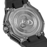 The Casio G-Shock GWRB3000B-8A is fitted with a grey bio-based urethane band with black contrasting underside and standard buckle clasp, with the case back confirming Triple G Resist shock, centrifugal force, and vibration resistance, Tough Solar charging, and 200-metre water-resistant construction.