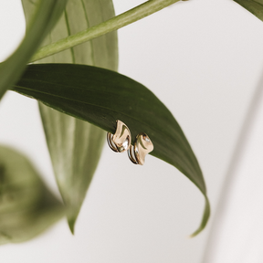 Fancy Huggie Earrings in 9ct Yellow Gold