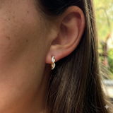 Diamond Twist Hoop Earrings in 9ct Yellow Gold