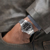 Hamilton Khaki Field King Day-Date Automatic 40mm Watch on Wrist Men's Black Dial H64475131
