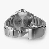 Hamilton Khaki Navy Scuba Auto GMT 43mm Watch H82535140 features a screw-down case back protecting the automatic H-14 movement within. This caliber is fitted with a Nivachron balance spring and delivers an 80-hour power reserve.