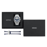 The Seiko Astron GPS Solar HAB004J with additional blue and white strap