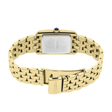 The Seiko Conceptual Quartz 22.20mm Women's Watch HGG001P is fitted with a gold-tone stainless steel bracelet, secured by a three-fold clasp with push-button release.