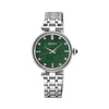 The Seiko Conceptual Quartz 29mm Women's Watch HGH006P features a green mother of pearl dial accented with 8 diamonds. The 29mm silver stainless steel case is fitted with sapphire crystal.