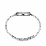 The Seiko Conceptual Quartz 29mm Women's Watch HGH006P shows its 29mm silver stainless steel case with a cabochon pull-out crown.