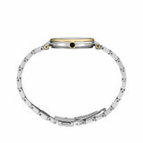 The Seiko Conceptual Quartz 29mm Women's Watch HGH007P shows its 29mm two-tone case with a cabochon pull-out crown.