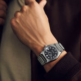 Worn on the wrist, the King Seiko VANAC Automatic Men’s 41mm Watch HKF005J sits with a bold, angular presence. The integrated bracelet gives it a snug, comfortable fit.