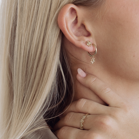 Helia™ Diamond Flower Stud Earrings in 9ct Recycled Gold