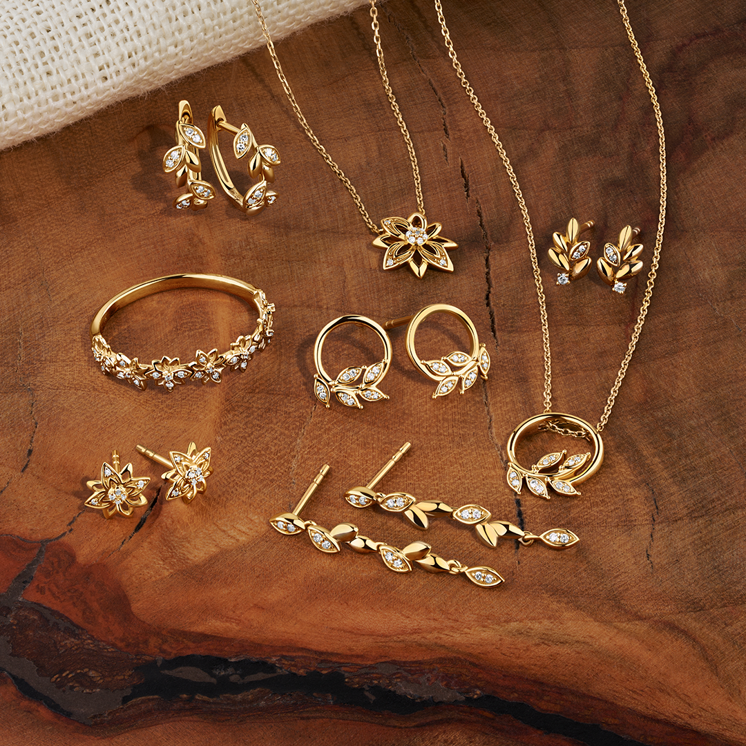 Helia™ Diamond Flower Stud Earrings in 9ct Recycled Gold