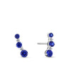 0.04TDW Created Sapphire & Lab-Grown-Diamond Chevron Climber Earrings in Sterling Silver