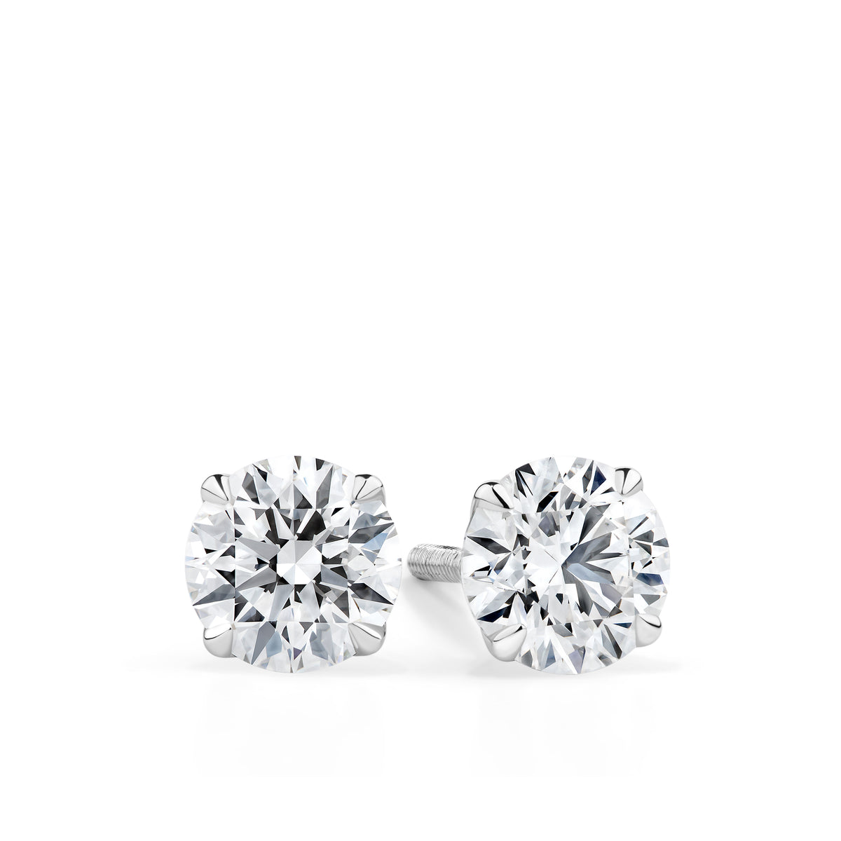 0.70ct TDW Round Brilliant Cut GIA Certified Lab Diamond Stud Earrings in 18ct White Gold