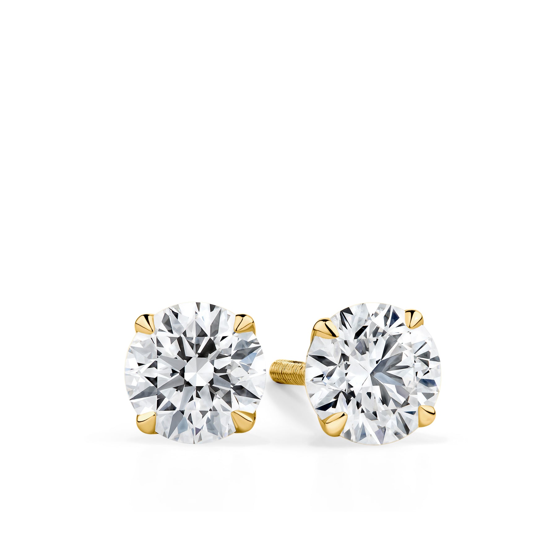 0.70ct Round Brilliant-Cut GIA-Certified Lab Grown Diamond Stud Earrings in 18ct Yellow Gold