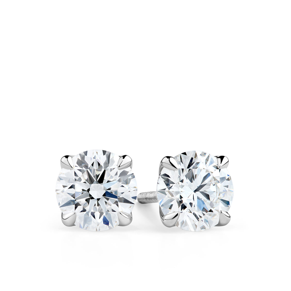 1.40ct Round Brilliant-Cut GIA-Certified Lab Grown Diamond Stud Earrings in 18ct White Gold