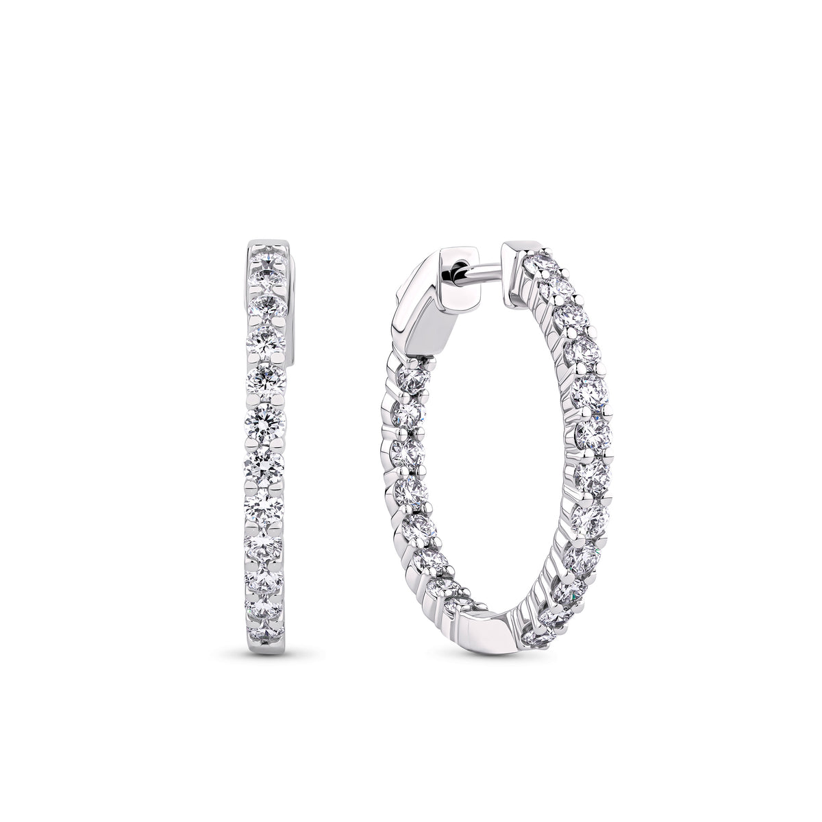 1.00ct TW Lab Grown Diamond Hoop Earrings in 9ct White Gold