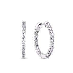 1.00ct TW Lab Grown Diamond Hoop Earrings in 9ct White Gold