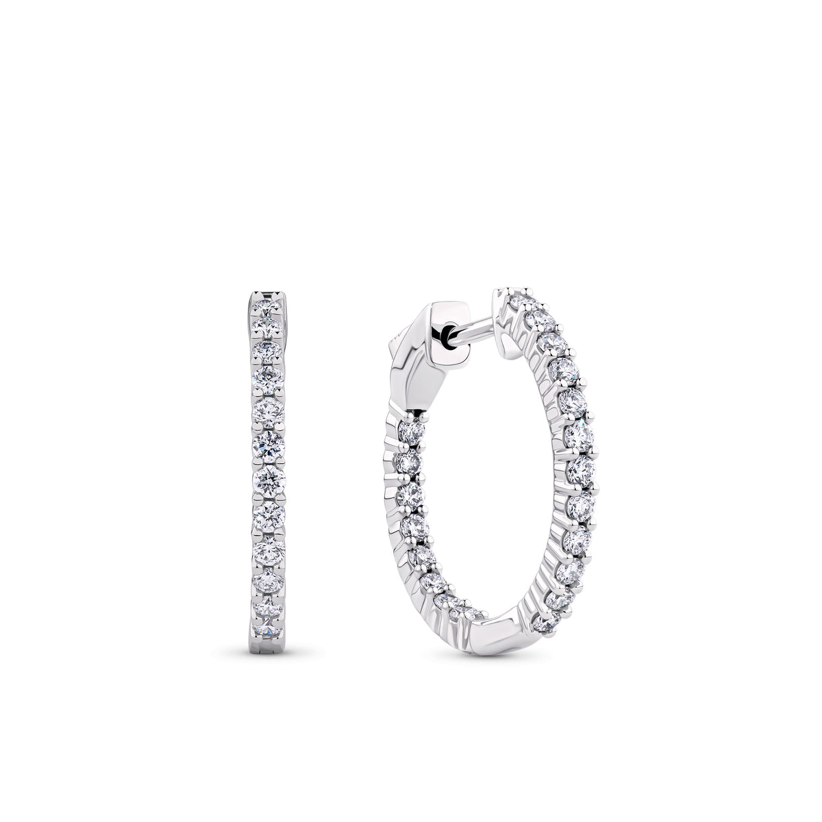 0.50ct TW Lab Grown Diamond Hoop Earrings in 9ct White Gold