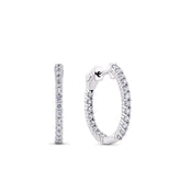 0.50ct TW Lab Grown Diamond Hoop Earrings in 9ct White Gold