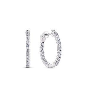 0.50ct TW Lab Grown Diamond Hoop Earrings in 9ct White Gold