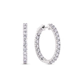 2.00ct TW Lab-Grown Diamond Hoop Earrings in 9ct White Gold