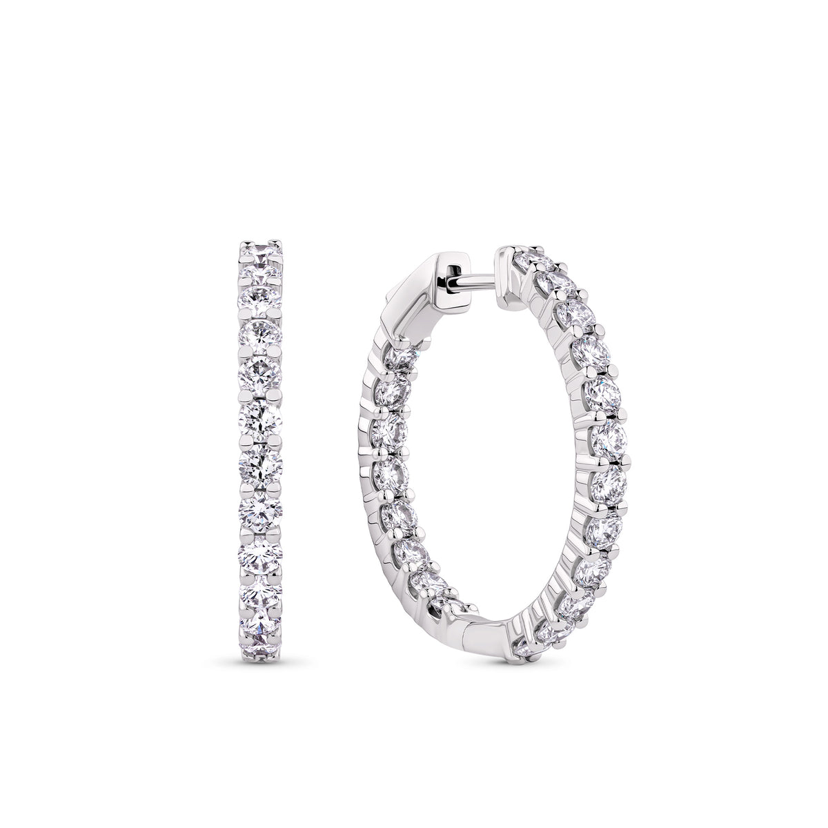 2.00ct TW Lab Grown Diamond Hoop Earrings in 9ct White Gold