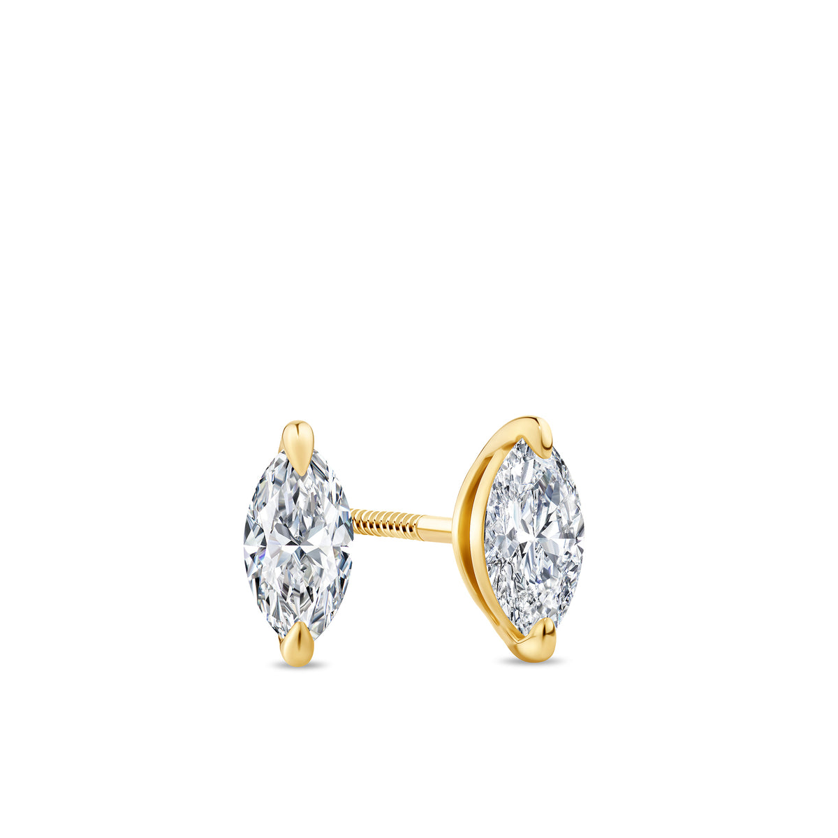0.50ct Marquise-Cut Lab Grown Diamond Stud Earrings in 9ct Yellow Gold