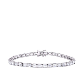 9.00ct TW Lab Grown Diamond Emerald Cut Tennis Bracelet in 18ct White Gold