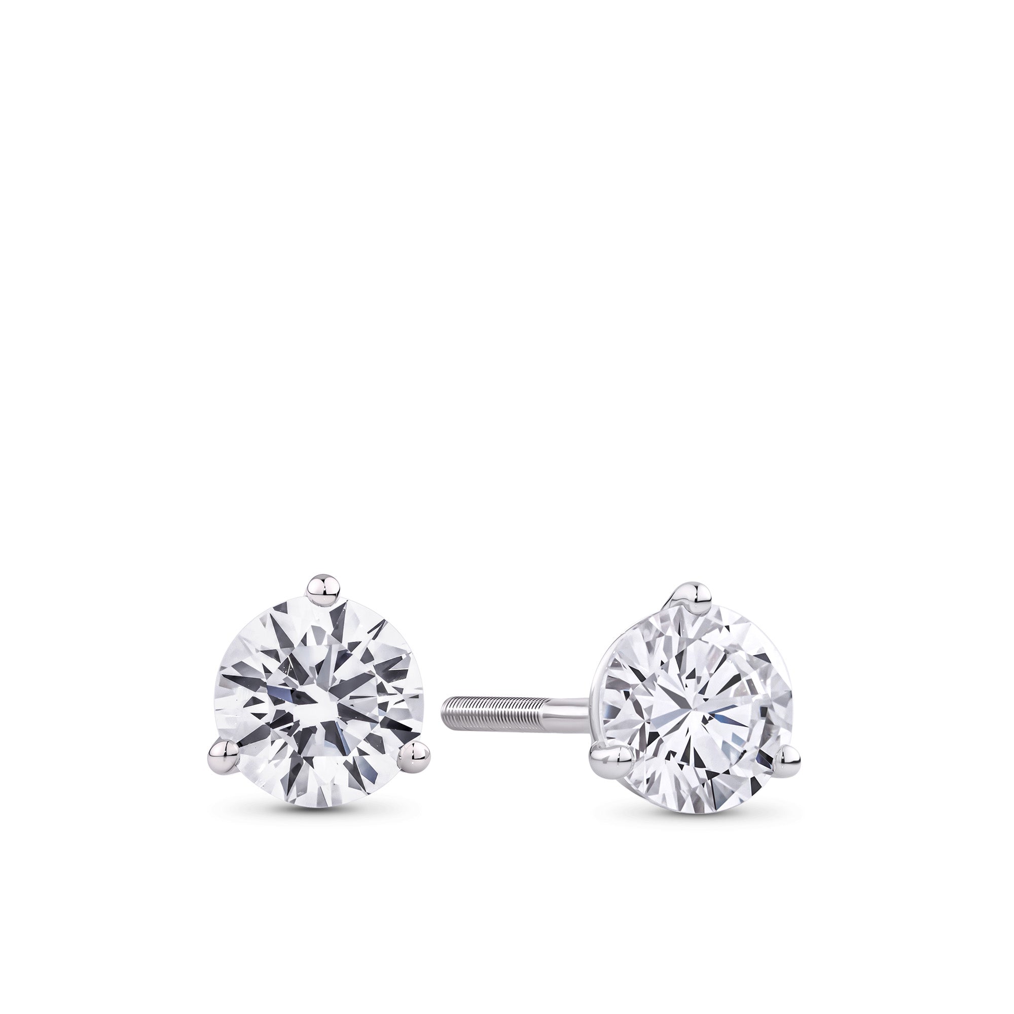 1.00ct TW Lab-Grown Diamond Solitaire Stud Earrings in 18ct White Gold