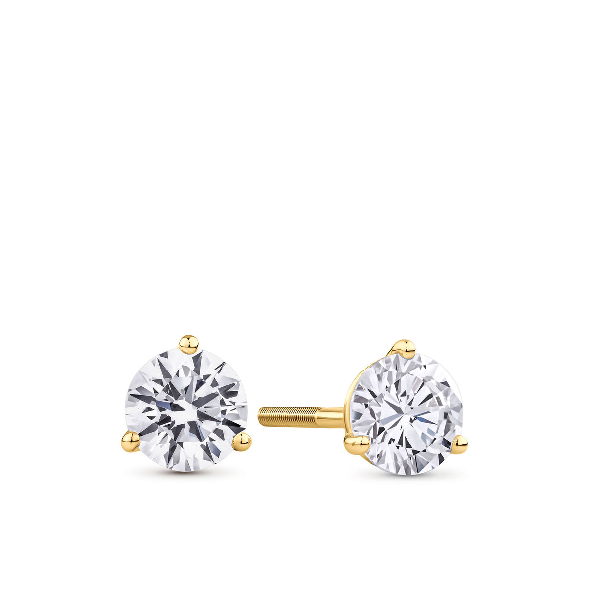1.00ct TW Lab Grown Diamond Earrings in 18ct Yellow Gold