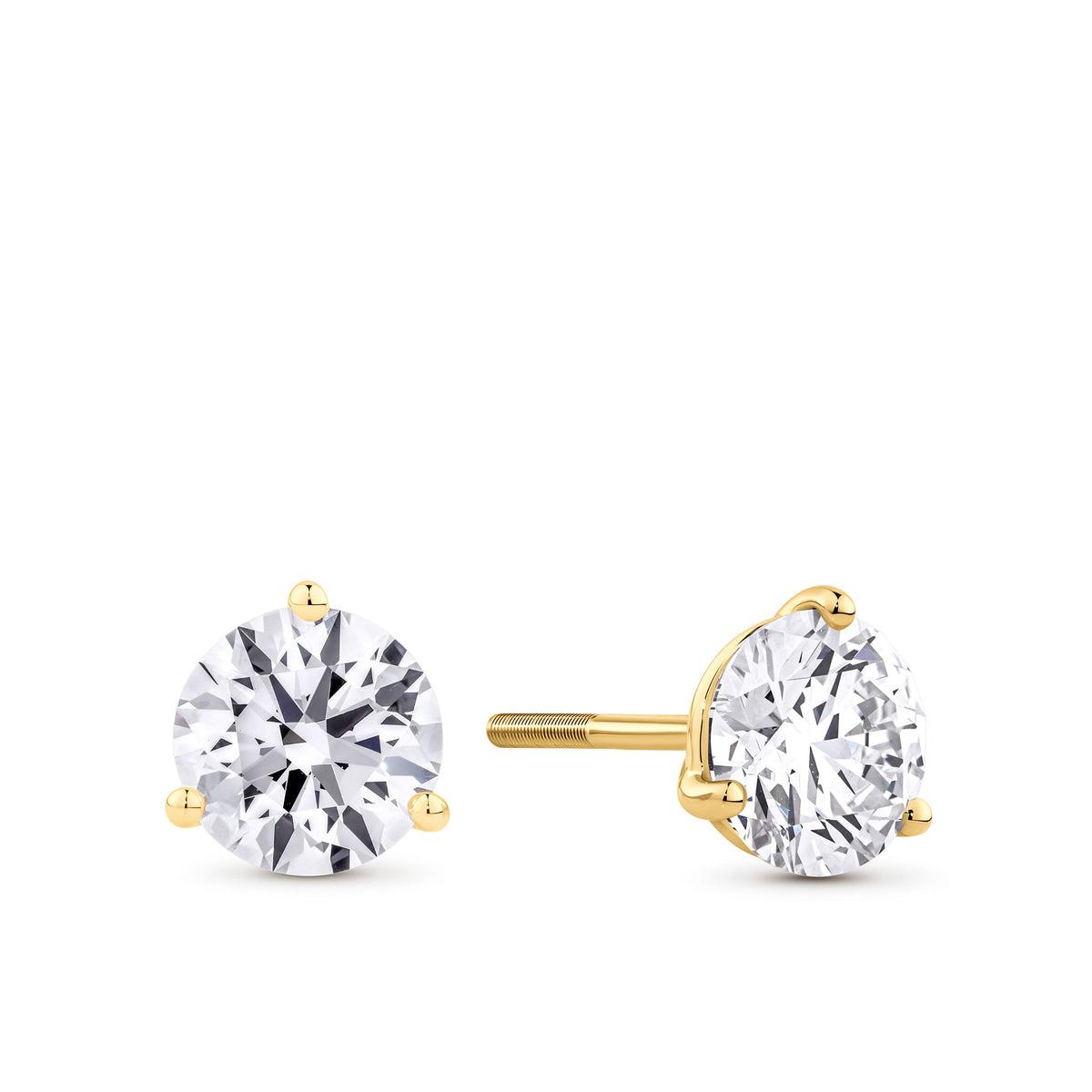 3.00ct TW Lab Grown Diamond Earrings in 18ct Yellow Gold