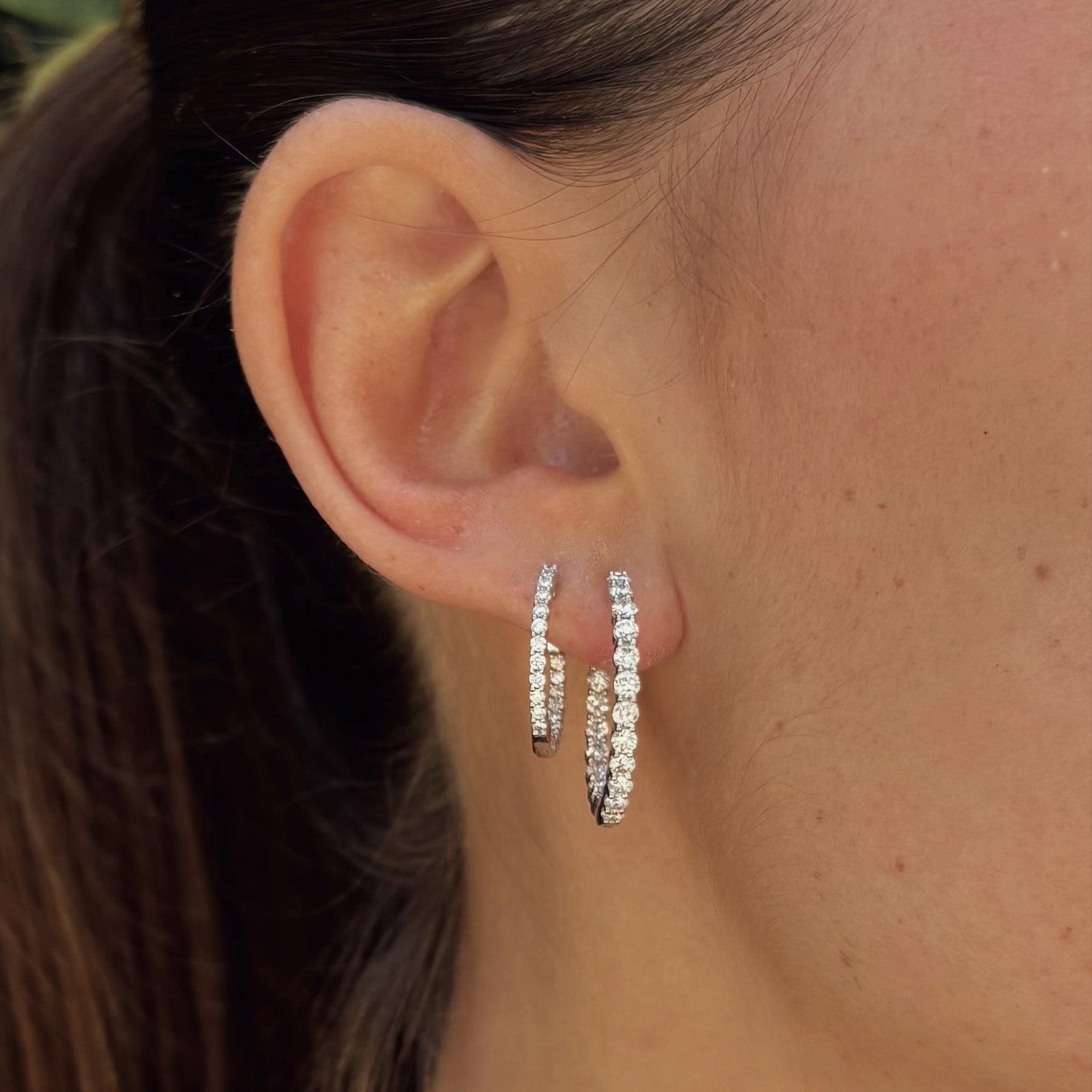 2.00ct TW Lab-Grown Diamond Hoop Earrings in 9ct White Gold