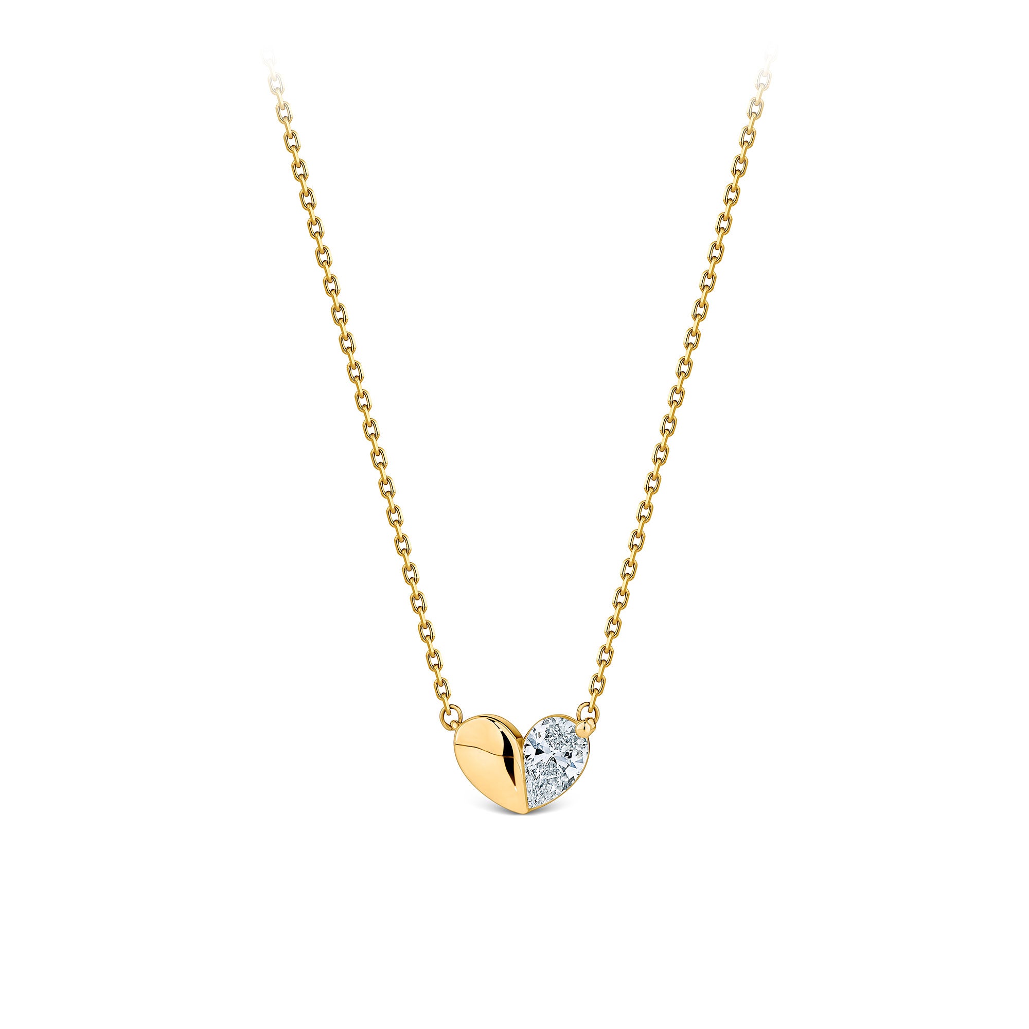 0.25ct TW Lab-Grown Diamond Heart Necklace in 9ct Yellow Gold