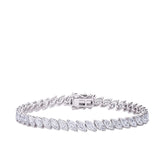 12.00ct TW Lab Grown Diamond Marquise Cut Diamond Tennis Bracelet in 18ct White Gold