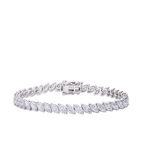 12.00ct TW Lab Grown Diamond Marquise Cut Diamond Tennis Bracelet in 18ct White Gold