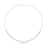 1.00ct TW Lab Grown Half Diamond Tennis Necklace in 9ct White Gold