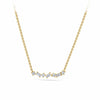 0.15ct TW Lab-Grown Diamond Scatter Necklace in 9ct Yellow Gold, photographed front on against a plain background. The pendant features a scattered mix of round brilliant and baguette cut lab-grown diamonds on a fine chain.