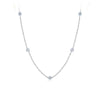 0.70ct TW Lab-Grown Diamond Station Necklace in Sterling Silver, photographed front on against a plain background. The 50cm chain features 7 individually spaced round brilliant cut lab-grown diamonds, each 2.9mm in size.