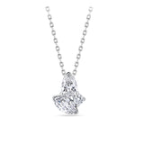 0.50ct TDW Lab-Grown Diamond Cluster Necklace in 9ct White Gold