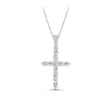 0.50ct TW Lab-Grown Diamond Cross Pendant with Chain in 9ct White Gold