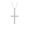 1.00ct TW Lab-Grown Diamond Cross Pendant with Chain in 9ct White Gold